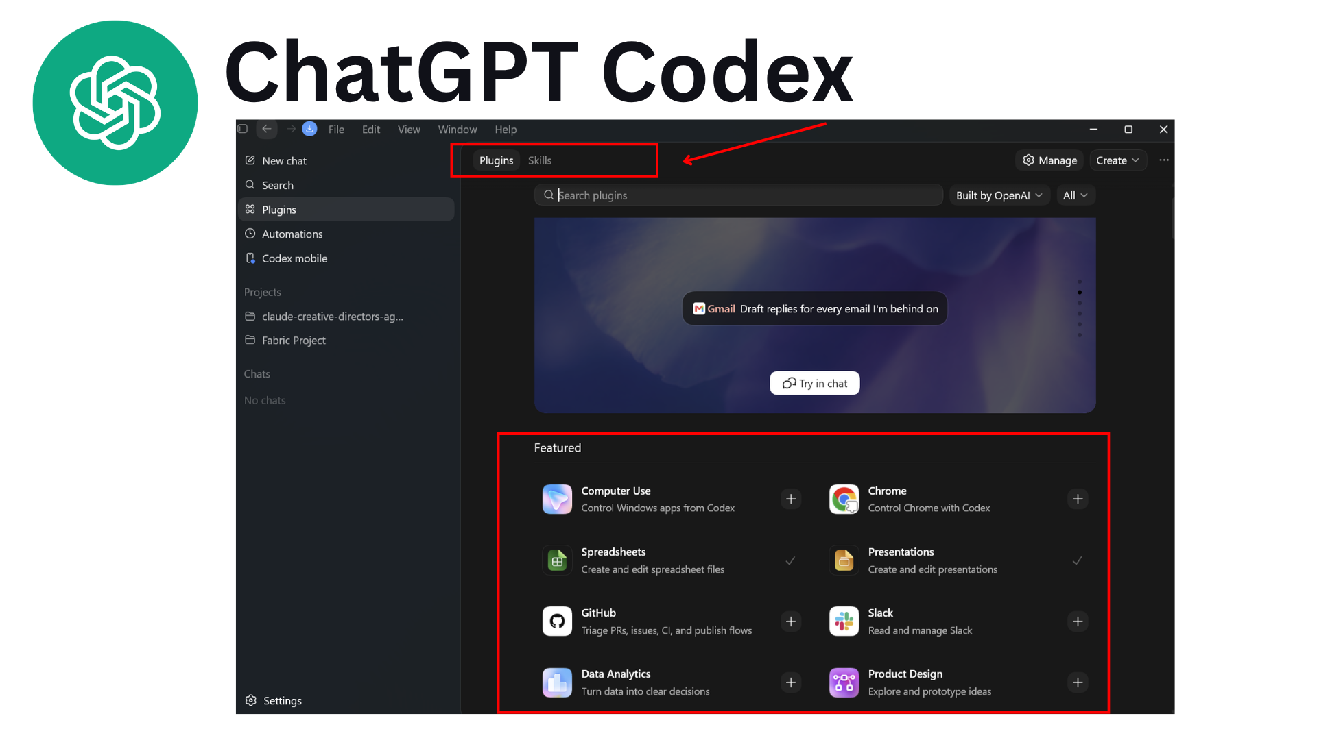 ChatGPT Codex plugins gallery
